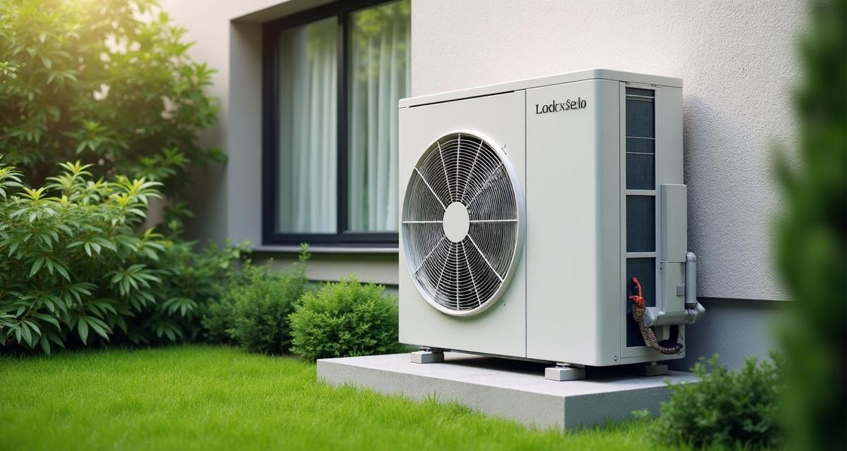 Modern heat pump unit installed outside a home for efficient heating