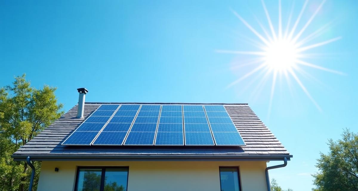 Solar panels installed on residential rooftop generating clean energy